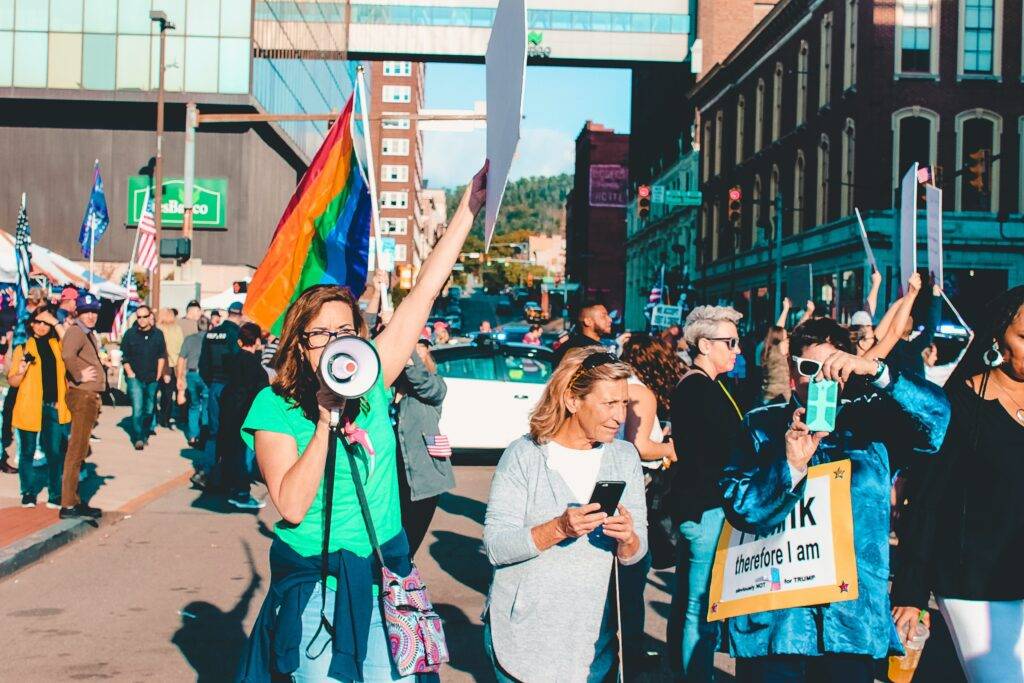 Humanity advocating for civil rights in the streets for a problem they feel needs to be addressed.